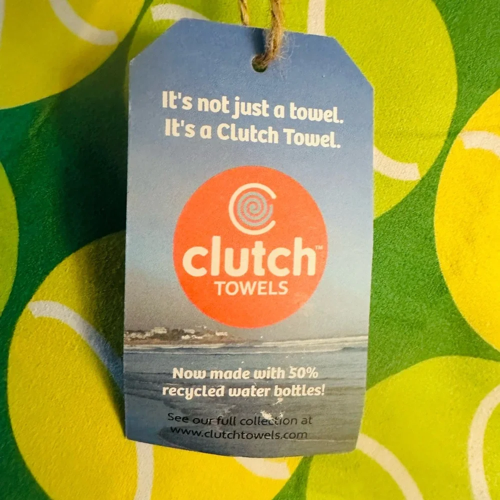 Clutch Towel with Tennis Theme NWT